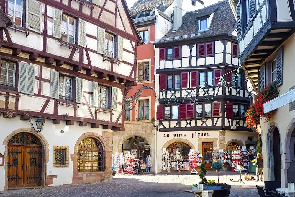 Maisons alsaciennes et cave à vin